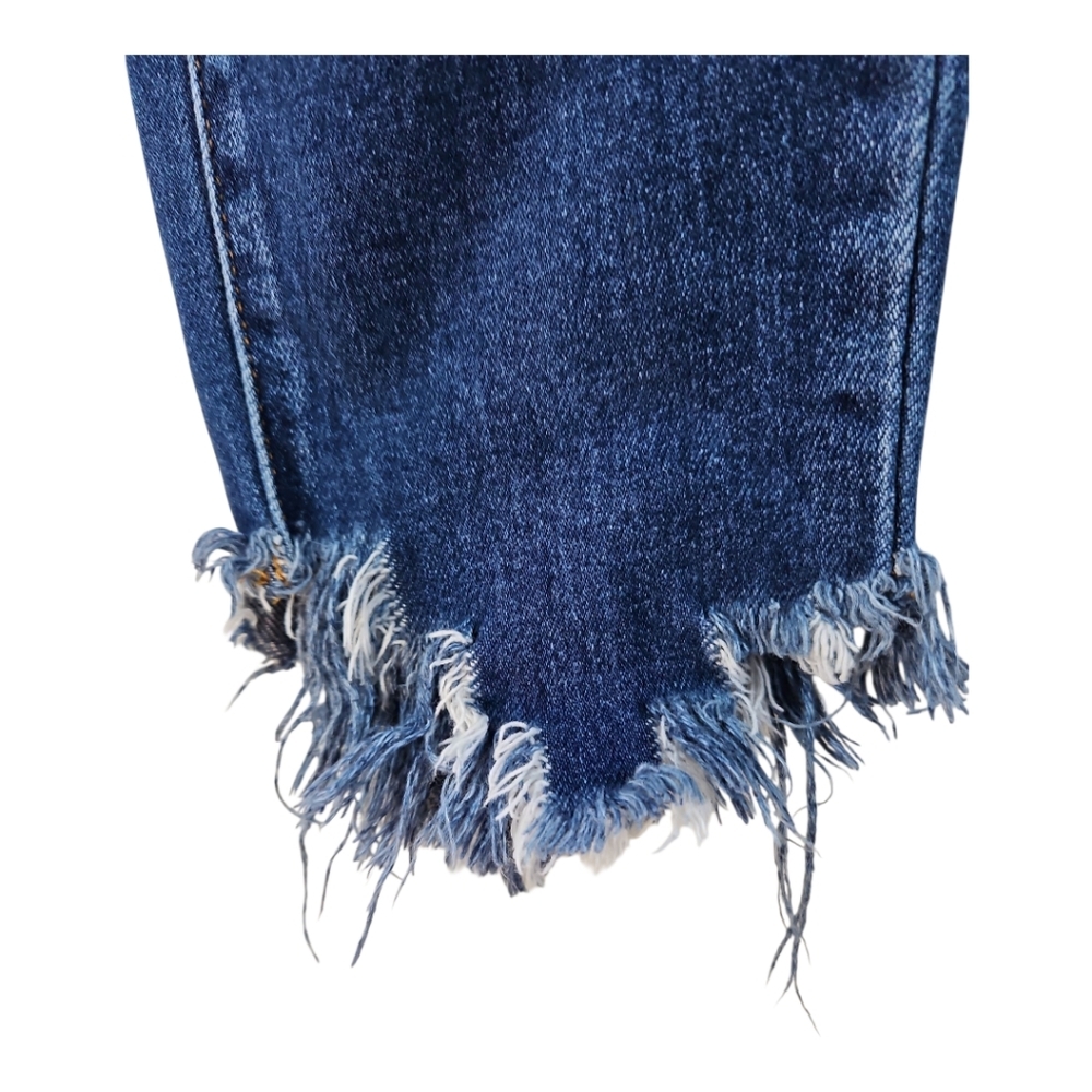 KanCan Audrina Distressed Skinny Mid-Rise Frayed Ankle Jeans Size 9/28 - Picture 4 of 9